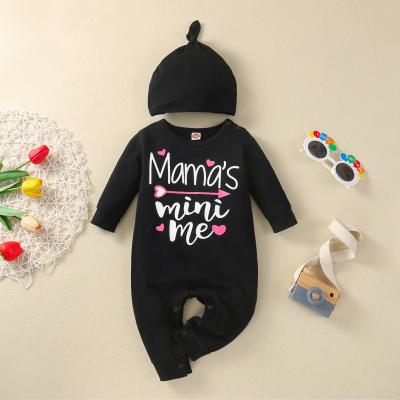 China Anti-pilling in common newborn baby clothes softly knit boutique boys girls letters printing baby romper for sale