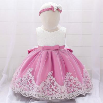 China High Quality Breathable Girl Dresses Plain Sleeveless Newborn Chiffon Summer Dress Lace Baby Western OEM for sale