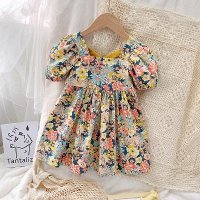 China New Princess Dresses Little Girls Floral Dresses Children Breathable Wholesale Summer Girls Clothing for sale