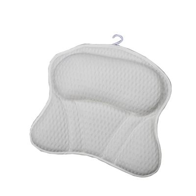 China Sustainable Adjustable And Durable Custom Mesh Quilted Air Spa Bath Pillow With Strong Suction Cups for sale