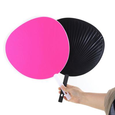 China Plastic Advertising Paper Business Gift PP Hand Fan Handle Promotion Gifts Customized Long Per Fold Mini Plastic Advertising Fan Handle for sale