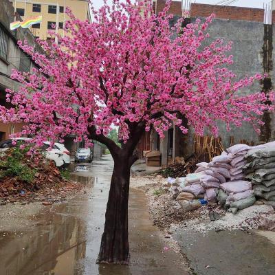 China Restaurant Wholesale Hot Sale High Quality Fiberglass Artificial Peach Blossom Tree for Office Hotel Restaurant Home Wedding Decoration for sale