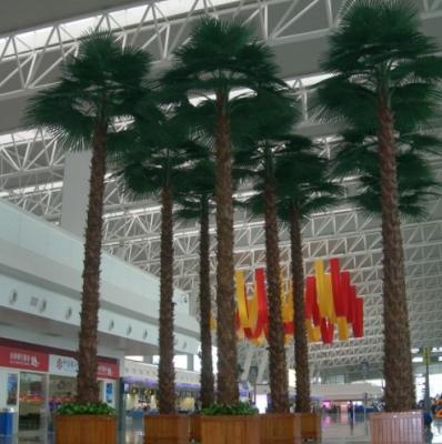 China Artificial Outdoor Mall Tree Fiberglass Beach Trees Tall Malls Palm Trees for sale