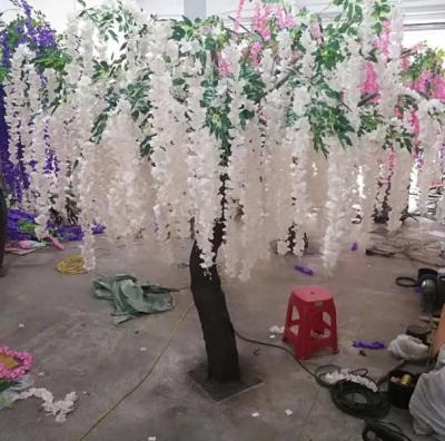 China Large Purple Wisteria Flower Cheap Outdoor Artificial Tree For Wedding Decoration Ornamental Tree for sale