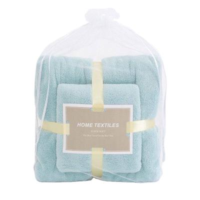 China Sustainable Microfiber Towel Gift Set For Bath Towel Coral Fleece Bath Towel for sale