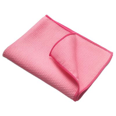 China Viable Fishscale 40x50cm Available 7 Colors Microfiber Dry Cleaning Cloth For Car Window Glass Mirror for sale