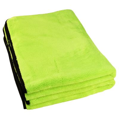 China Sustainable 1100GSM Green Double Sided Coral Fleece Towel for sale