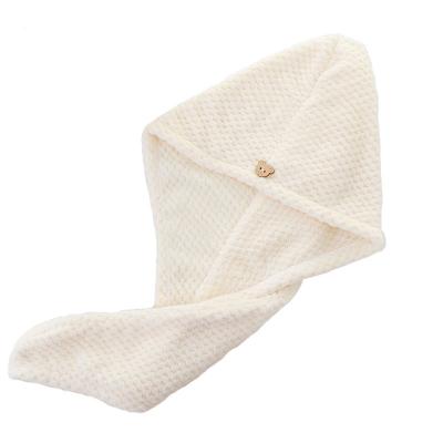 China Chinese QUICK DRY Coral Fleece Hair Turban Wrap Drying Towel Waffle Hair Turban Chinese Factory for sale