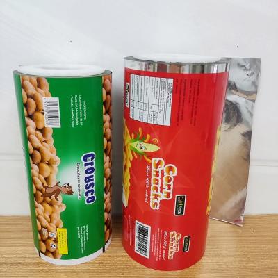 China Customized Food Grade Moisture Proof Laminated Metallic Roll Wrapping Film Peanut Snack Blast Food Wrapping Film for sale