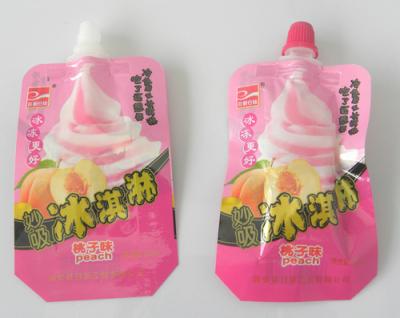 China Barrier Custom Stand Up Pouch Drinks Milk Chocolate Pouch Spout Pouch Filling Capping Bag for sale