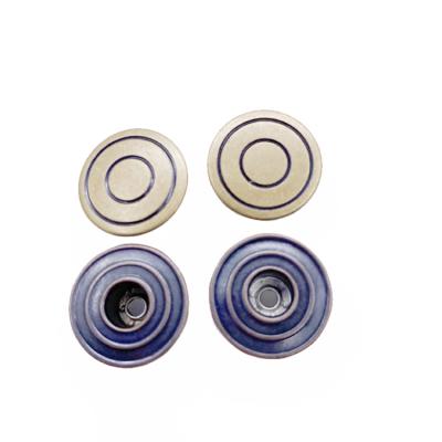 China Custom Combined Dry Cleaning Colors Fancy Denim Covered Metal Jeans Buttons for sale