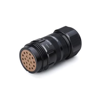 China Brass With Gold Plating WL52K19TII IP67 19 Pins Waterproof Quick Power Screwed Plug Socket Connector for sale