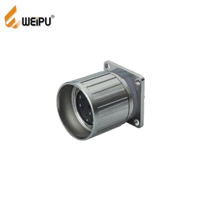 China Zinc alloy with nickel plating WEIPU M23SK-Z 12pin 20A 300V female square crimp cable receptacle flange conact singal connector for sale