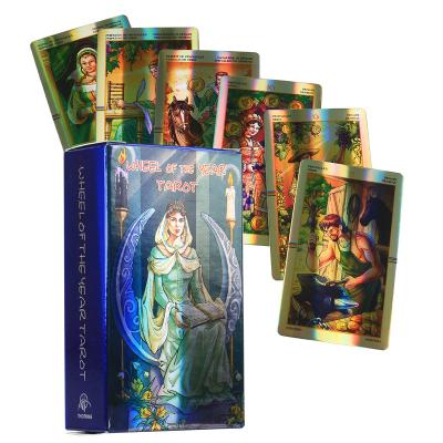 China Custom Printing High Quality Reflective Oracle Divination Tarot Cards Factory Entertainment Divination Tarot Cards Roll Year Tarot for sale