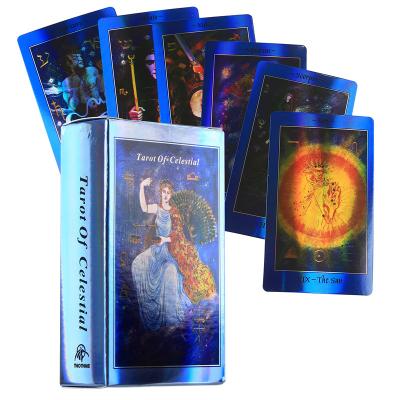 China Custom Printing High Quality Reflective Oracle Divination Tarot Cards Factory Celestial Tarot Entertainment Divination Tarot Cards for sale