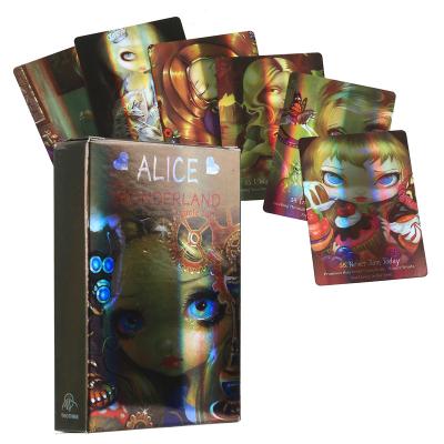 China Custom Printing Alice The Wonder Oracle Divination Card Packs High Quality High Quality Reflective Earth Oracle Cards Tarot Cards Factory Entertainment Divination Tarot Cards for sale