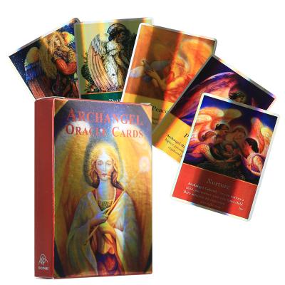 China Custom Printing High Quality Reflective Archangel Oracle Cards Bundles Entertainment Tarot Tarot Cards Factory Tarot Oracle Divination Cards for sale