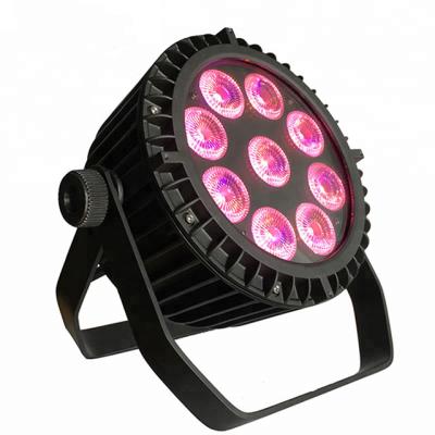 China Professional 12w Disco Bar Lighting Dmx Outdoor RGBWY Dimmer 5IN1 IP65 Waterproof 9pcs Led Par Can Light To Wedding Lighting for sale