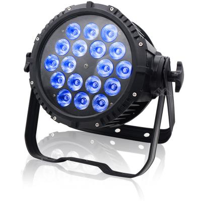 China Outdoor stage performance and other popular best place 2020 DJ par led stage light equipment dmx lighting IP65 10W*18pcs RGBWUV 6in1 led par waterproof can light for the club for sale