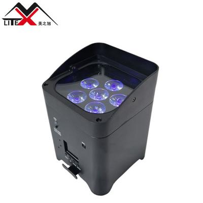 China Sports stadiums Chinese KTV machine 6 pcs 18W dmx512 rgbw 6in1 rgbw radio led battery operated par light for dance party for sale