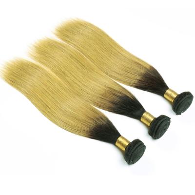 China New Popular Teal Silky Straight Ombre Color Light Green Brown Wave Hair Weave for sale