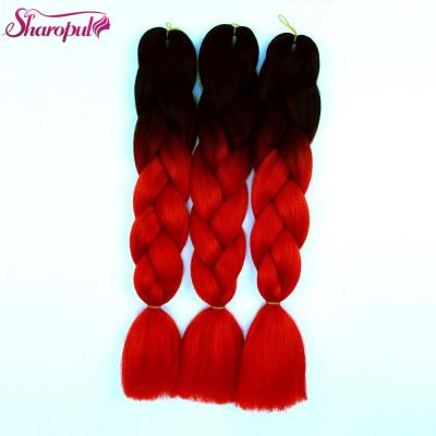 China Ombre Color Synthetic Fiber Single Elephant Braids Crochet Braids Hair In Hair Extension for sale