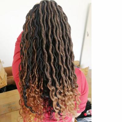 China Italian Loop Ombre Faux Locs Crochet Braid Hair Extension Synthetic Braiding Hair For Black Woman for sale