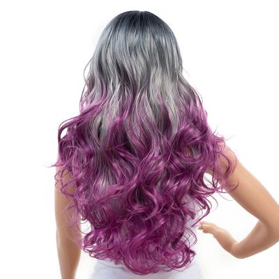 China Free Shipping Long Body Wave Water Wave Private Label Wigs Synthetic Fiber High Synthetic Wigs for sale