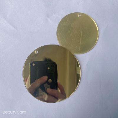 China Rose Gold Mirror Sheet Perspex Plastic Circle Mirror Slab Diameter Acrylic Cut To File for sale