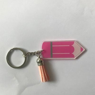 China Gift Rose Acrylic Pen Key Chain for sale