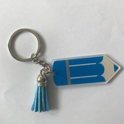 China Gift Blue Acrylic Pen Key Chain for sale