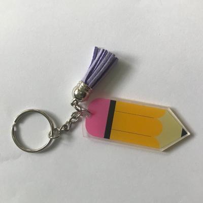 China Gift Yellow Acrylic Pen Key Chain for sale