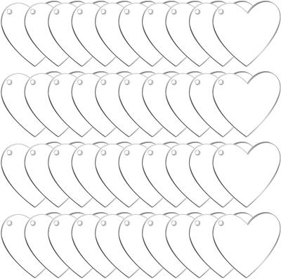 China Gift 2 inch acrylic heart key chain masks acrylic hearts discs with 1/8 inch hole. thick for DIY key chain vinyl projects gift tags for sale