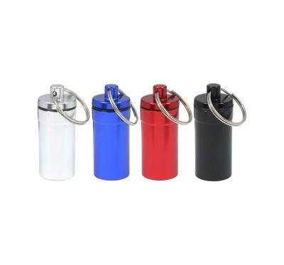 China Metal Pill Case Container Aluminum Pill Case Key Chain for sale