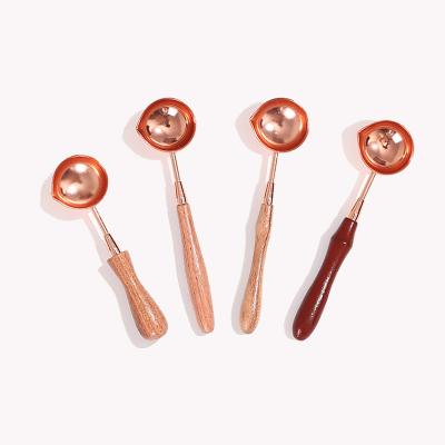 China Vintage Retro Wax Spoon Sealing Wax Handle Stamp Elegant Brass Copper For Wedding Invitations Wax Seal Envelope Seal Spoon for sale