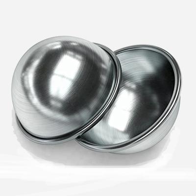 China High Polish Polish Finish Cake Metal Diy Press Bee Soap Inox Ball Stainless Steel Bath Bomb Molds With Lip for sale