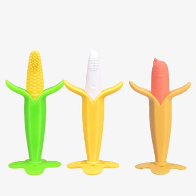 China 100% Viable Wholesale Food Grade Silicone Corn Teether Baby Teether Toys for sale