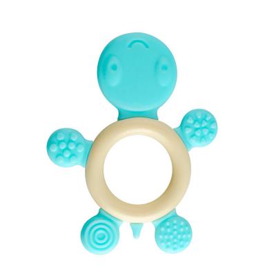 China Sustainable Hot Selling Organic Silicone Baby Teethers Easy Grip Turtle Shape Easy To Clean Silicone Baby Teether for sale