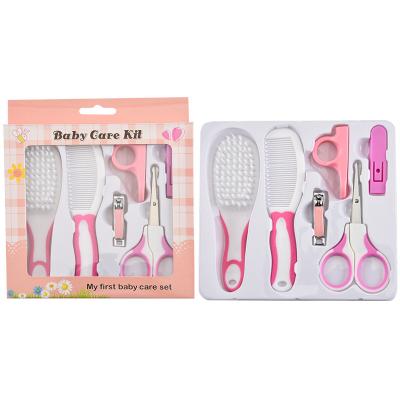 China Eco-freindly Portable Newborn 6PCS Safe Home Care Set Daily Care Kit Baby Grooming Brush Comb Baby Nail Hair And Manicure for sale