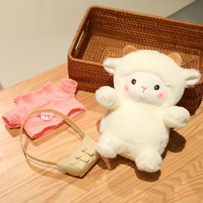 China Soft Plush Kawaii Sheep Plush Pillow Toys With Cloth Stuffed Lalafanfan Lamb Plush Sheep Toys For Gifts for sale