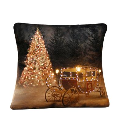 China Decoration Gift 2022 Hot Sale Christmas Decorations Supplies Plush Pillows Christmas Musical Christmas Lights Plush Flashing Pillow For Gift for sale