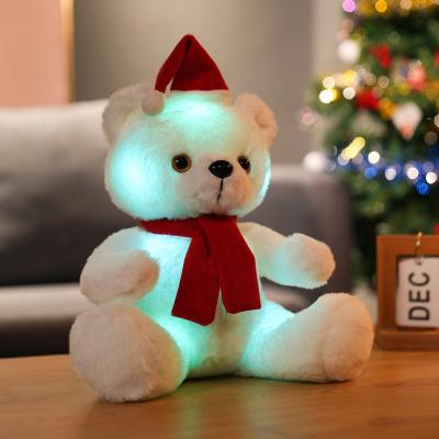 China Custom Lovely Gift Small Stuffed Bear Plush Toys Christmas Sing Led Teddy Bear Plush Toy Products Christmas Lights for sale