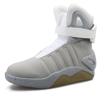 China Fashion Trend Four Seasons Sports Casual Shoes Future LED Shoes Men's Basketball Shoes High Top Filling Large Size Light for sale