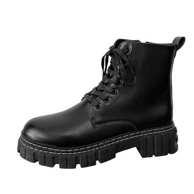 China British Style Zipper Autumn And Winter Men's High Top Martin Boots In Thermal Hot Sale Machining Leather for sale