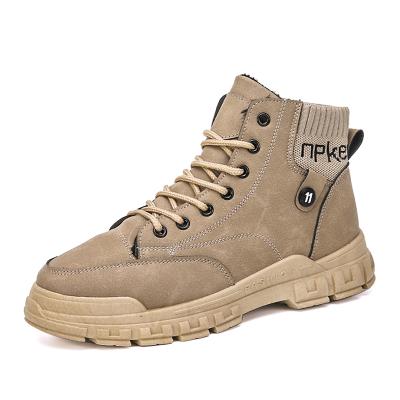 China New Non-slip Winter High Top Casual Cotton Plus Warm Martin Waterproof Tooling Mens Boots Velvet Snow Boots for sale