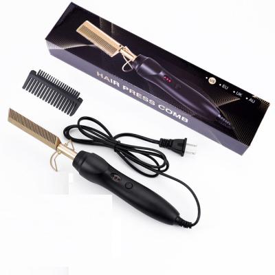 China LCD Temperature Show 2 in 1 Flat Hair Straightener Brush Straightener Hot Air Comb Electric Hair Curler Hair Curler Styling Tools Hot Hair Comb for sale