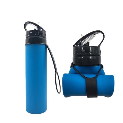 China 600ml Outdoor Sports Portable Collapsible Drinks Water Bottle Collapsible Silicone Bottle for sale