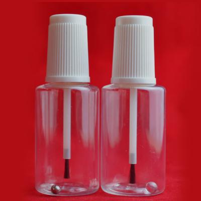 China 20ml Touch Chemical Plastic Bottle With Brush Cap Steel Ball For Car Paint Bottle Containers PET for sale