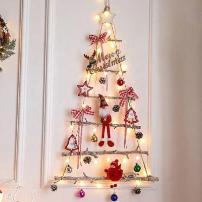 China Sprinkled With Snow White Natural Dry Branch LED Light Decoration Wooden Christmas Tree Hangings for sale