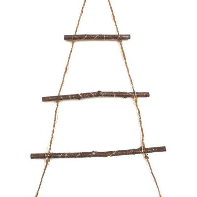 China Sprinkled With White Warm Natural Primitive Tree Decoration Christmas Tree Decoration Snow Twig Christmas Products Sale Wooden Ladders for sale